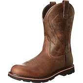 abordables Cowboy y botas occidentales-Hombre Botas Botas cowboy Vintage Clásico Exterior PU Color de árbol grande Marrón Invierno