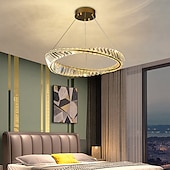 cheap Chandeliers-80 cm Circle / Round Design Pendant Light Crystal Sputnik Electroplated Modern 220-240V