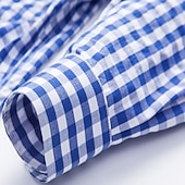 preiswerte Herrenhemd zum Knöpfen-Herren Hemd Lässiges Hemd Knopfhemd Karierte Hemden Hellgrünkaffee Schwarz Rosa Rote Blau Langarm Plaid / Karomuster Kargen Urlaub Strasse Bedruckt Bekleidung Polyester Modisch Freizeit Hawaiihemd