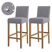 economico Fodera per sedia da pranzo-2 pezzi coprisgabelli da bar idrorepellenti, coprisgabelli da bar elasticizzati bordeaux, coprisgabelli da bar per bar, per patio, bar all&#039;aperto, per matrimonio, con fondo elastico