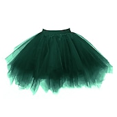 cheap Bottoms-1950s 1980s Rockabilly Short / Mini Petticoat Hoop Skirt Tutu Under Skirt Ballet Dancer Women&#039;s Carnival Costume Kings Day Halloween Carnival Performance Party Pride Parade Adults&#039; Skirt Spring