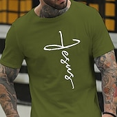 baratos Camiseta gráfica masculina-Homens Letra impressão de carta Camiseta Estilo casual Algodão Manga Curta Gráfico Camisa Vinho Preto Branco Camiseta confortável Férias Casual Roupas de estilistas