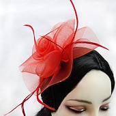 preiswerte Faszinator-Damen Fascinator für Party Hochzeit Sonderanlass Federstoff Rot Pink Grün um zu beeindrucken Fascinator Renntag Kleid