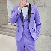 cheap Homecoming Suits-Men&#039;s Wedding Party Tuxedos Pink Royal Blue Summer Solid Color Standard Fit 3 Piece Single Breasted One-button