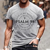 abordables Camiseta gráfica para hombres-Hombre Letra Camiseta Estilo casual Algodón Manga Corta Gráfico Camisa Vino Gris brezo Negro Camiseta cómoda Exterior Calle Ropa de diseñador de moda