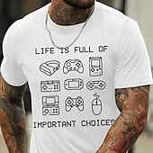 economico Magliette grafiche da uomo-Per uomo Cartoni animati Stampe Grafiche Hobby Maglietta Maglietta grafica Cotone Maniche Corte Grafico Camicia Vinaccia Nero Bianco Maglietta comoda Vacanza Streetwear Abbigliamento di stilista