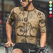 voordelige Heren shirts-Voor heren Wielrenshirt Grafisch Grappig Korte mouw Fietsen Shirt Kleding Bovenlichaam met 3 achterzakken Bergracen Wegwielrennen Sneldrogend Reflecterende strips Achterzak Vochtregelerend Sport Rood