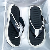 cheap Casual Sandals-Men&#039;s Slippers &amp; Flip-Flops Flat Sandals Flip-Flops Walking Casual Beach Daily EVA Breathable Black Blue Khaki Summer