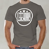 billige t-skjorter i plussstørrelse for menn-Herre Store størrelser Big Tall T skjorte T-skjorter Crewneck Svart Hvit Navyblå Kort Erme utendørs Ut på byen Trykt mønster Bokstaver Klær Bomullsblanding Gatemote Stilfull Fritid