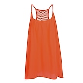 billige Sundresses-Dame Mini kjole Kjole med stropper Fritid Normal Ren farge Ermeløs lysende grønne Svart Hvit Oransje Sommer Vår
