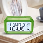 cheap Décor &amp; Night Lights-Smart Night Light Digital Alarm Clock with Date Indoor Temperature Battery Operated Bedside Clock Digital Display for Bedroom Desk Gifts Clock