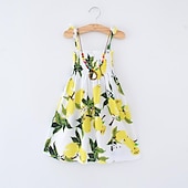 preiswerte Casual Kleider-kinderkleidung Mädchen Kleid Blumen Tier Karikatur Ärmellos Casual Aktiv Täglich Baumwolle Knielang Blumenkleid Sommerkleid Sommer Frühling 4 Jahre + 8601 Regenbogenstange 8602 orange 8602 lila