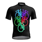 cheap Men&#039;s Jerseys-21Grams Men&#039;s Cycling Jersey Short Sleeve Bike Top with 3 Rear Pockets Mountain Bike MTB Road Bike Cycling Breathable Moisture Wicking Quick Dry Reflective Strips Yellow Pink Red Graphic Polyester
