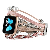 billiga Apple Watch-band-Smyckesarmband Kompatibel med Apple Watch klockband 38mm 40mm 41mm 42mm 44mm 45mm 49mm Lyx PU-läder Ersättningsurband för iwatch Series Ultra 8 7 6 5 4 3 2 1 SE