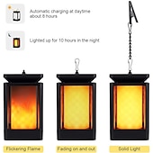 economico Illuminazione vialetto-lanterna di fiamma solare luci di via all&#039;aperto luci del giardino led impermeabile appeso luce 99 led retro luce del giardino 3 modalità di illuminazione luce di paesaggio per cortile balcone via