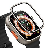 cheap Smartwatch Screen Protectors-Watch Case for Apple Watch Ultra 49mm Screen Protector 49mm 9H Tempered Glass Titanium Alloy Frame Keep Original Touch Sensitive Lightweight Protective Glass Film for iwatch Ultra 49mm