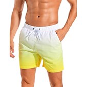 お買い得  男性用水泳パンツ-男性用 ボードショーツ スイムショーツ スイムトランク ドローストリング メッシュ裏地付き 弾性ウエスト 勾配 速乾性 ショート カジュアル 日常 祝日 ハワイアン ボヘミアン ブラック ピンク マイクロエラスティック