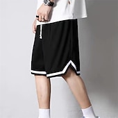 Χαμηλού Κόστους Casual σορτς-Ανδρικά Active Shorts Σορτς μπάσκετ Casual σορτς Τσέπη Κορδόνι Ελαστική μέση Σκέτο Άνεση Moale Causal Καθημερινά Αργίες Αθλήματα Μοντέρνα Μαύρο Λευκό