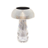 abordables Lámparas de mesa-Lámpara de medusas creativa moderna, lámpara de mesa recargable de cristal, luces nocturnas, atenuador táctil de hongo, lámpara rgb, 16 colores para la decoración de la mesita de noche del hogar,