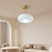 baratos Simplicidade Luminárias de Teto-luzes de teto vintage, lustre de vidro retrô, lustre de montagem embutida, jantar lustre de latão exclusivo