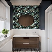 billiga Tapeter-coola tapeter grön tapet väggmålning blad gren skala och sticka tapeter avtagbar pvc/vinyl självhäftande 17,7&quot;x118&quot;(45cmx300cm)