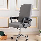 abordables Housse de fauteuil de bureau-Housse de chaise d&#039;ordinateur, housse de chaise de bureau extensible housse de siège de jeu rotative douce durable lavable