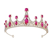 cheap Wearable Accessories-Children&#039;s Crown Headwear Flower Children&#039;s Crystal Handmade Hair Ornament Girl Crown Princess Birthday Band Stage Performance Photography