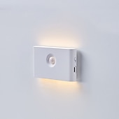 cheap Sensor Night Lights-PIR Motion Sensing Night Light USB Rechargeable LED Human Body Sensing Night Light Smart Light Control Wall Lamp for Room Wall Wardrobe Home Bathroom Shoe Cabinet Bedroom Lighting