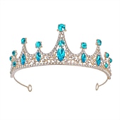 cheap Wearable Accessories-Children&#039;s Crown Headwear Flower Children&#039;s Crystal Handmade Hair Ornament Girl Crown Princess Birthday Band Stage Performance Photography