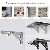 cheap Building Supplies-2pcs Heavy Duty Folding Shelf Brackets - 8&quot;, 10&quot; &amp; 12&quot; - Wall Mounted for Bench Table with Screws