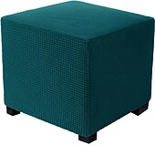 cheap Ottoman Cover-Stretch Ottoman Cover Square Ottoman Slipcovers Rectangular Foldable Storage Stool Cover Bench Cover Furniture Protector Soft Slipcover with Elastic Bottom