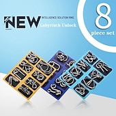 billiga Pedagogiska leksaker-8 st/set iq metall pussel hjärnteaser intelligens lösning ring montessori pussel för barn vuxna anti-stress fidget leksak