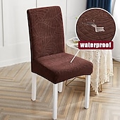 baratos Capa para Cadeira de Jantar-Capa de cadeira de jantar repelente de água capa elástica para assento de cadeira elastano com protetor elástico inferior para sala de jantar cerimônia de casamento durável lavável