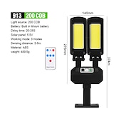 economico Lampioni-lampione solare per esterni lampada da parete a doppia testa con 3 modalità impermeabile sensore di movimento pir illuminazione di sicurezza per giardino patio portico garage 1pz