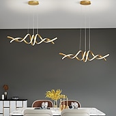 Недорогие Линейный дизайн-светодиодный подвесной светильник с круглой круглой линией, 100 см, алюминиевый островной светильник для столовой, спальни, подвесные светильники, 110-240 В, только диммируемый с дистанционным