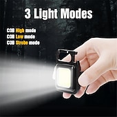 お買い得  作業灯-cob 高輝度 protable 懐中電灯多機能キーホルダーランプ内蔵リチウム電池防水屋外トーチランタン
