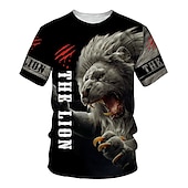 abordables T-shirts à imprimé animal-Homme Unisexe tigre Imprimés Photos T shirt Manche Courte T-shirt 3D effet Col Ras du Cou Chemise Sportif Décontractées Grand et grand Extérieur Plein Air du quotidien Noir / Blanc Argent + or Or
