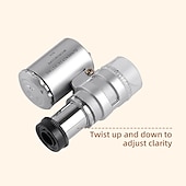 זול טווחי טווח וטלסקופים-1 pc 60x מיקרוסקופ כיס נייד תכשיטנים בהגדלה גבוהה זכוכית מגדלת זכוכית מגדלת תכשיטי זכוכית מגדלת המשמש לאימות שטרות עם אור