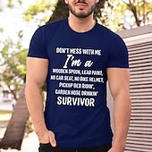 preiswerte Herren -Grafik -T -Shirt-Herren Buchstabe Grafikdrucke T Shirt Grafischen T-Shirt Baumwolle Kurze Ärmel Grafik Hemd Schwarz Wein Marinenblau Bequemes T-Shirt Urlaub Straße Modedesigner-Kleidung