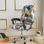 abordables Housse de fauteuil de bureau-Housse de chaise d&#039;ordinateur, housse de chaise de bureau extensible housse de siège de jeu rotative douce durable lavable