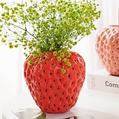economico Vasi e cestini-vasi di fragole creativi composizioni floreali in resina decorazioni morbide per la casa ornamenti per desktop regali 1pc