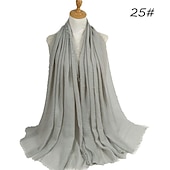 olcso Arab muszlim-muszlim hidzsáb fejfedő egyszínű buborékos sifon sál nőknek divatos puha hidzsáb hosszú sál betakaró sálak 175*70cm