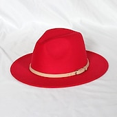 billige Partyhatter-Hatter Ull / Acryl Fedora Formell Bryllup cocktail Royal Astcot Enkel Med Ren Farge Hodeplagg Hodeplagg
