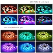 economico Controllo a distanza-luci di striscia a led rgb 5m 10m 15m 20m luci a led cambio colore flessibile smd con telecomando ir e adattatore 100-240v per casa camera da letto cucina tv luci posteriori decorazioni fai da te dc12v