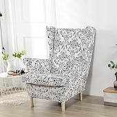 billige Lenestoldeksel og armløst stolomslag-stretch wingback stoltrekk vinge stol slipcovers med seteputetrekk spandex jacquard wingback lenestoltrekk til ikea strandmon stol