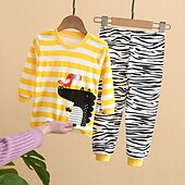 billiga Kläder för pojkar-unisex hoodie för barn &amp; byxa kläder set 2 delar långärmad mörkblå tecknad djur bomull ledig komfort 2-6 år