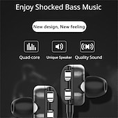 abordables Auriculares deportivos-Auriculares con cable de alta fidelidad 9d de 3,5 mm con bajos, auriculares estéreo, auriculares de música, auriculares deportivos, auriculares para juegos con micrófono