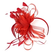 ieftine Fascinatoare și pălării-Palarioare Tul Kentucky Derby Cursă de cai cocktail Royal Astcot Retro Elegant Cu Pene Diadema Articole Pentru Cap