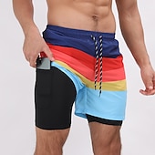 baratos shorts de natação masculinos-Homens Bermuda de Surf Shorts de Natação Calção Justo de Natação Surf Casual Feriado Praia Secagem Rápida Com Cordão Com forro de compressão Gradiente Havaiana Boho Roupas Esportivas 1 5