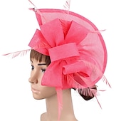 halpa Juhlahatut-fascinators Tekopellava Kentucky Derby Hevoskilpailu cocktail Royal Astcot Tyylikäs Retro Kanssa Sulilla Ruseteilla Päähine Päähineet